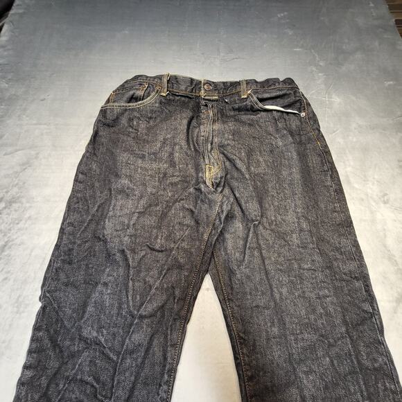 Levis 501 Jeans Mens 36x30 Black Straight Leg Button Fly Denim Classic - Picture 2 of 10